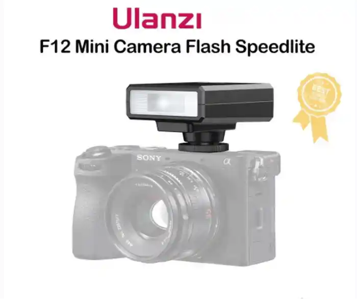 Ulanzi F12 Mini Camera Flash Speedlite GN12 LCD Standard Hot Shoe Mount for Sony Canon Nikon Panasonic Olympus DSLR Camera